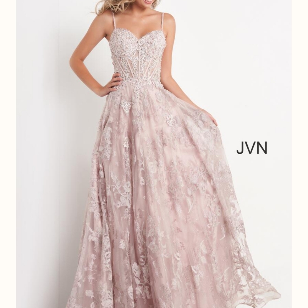 Jovani Mauve Spaghetti Strap